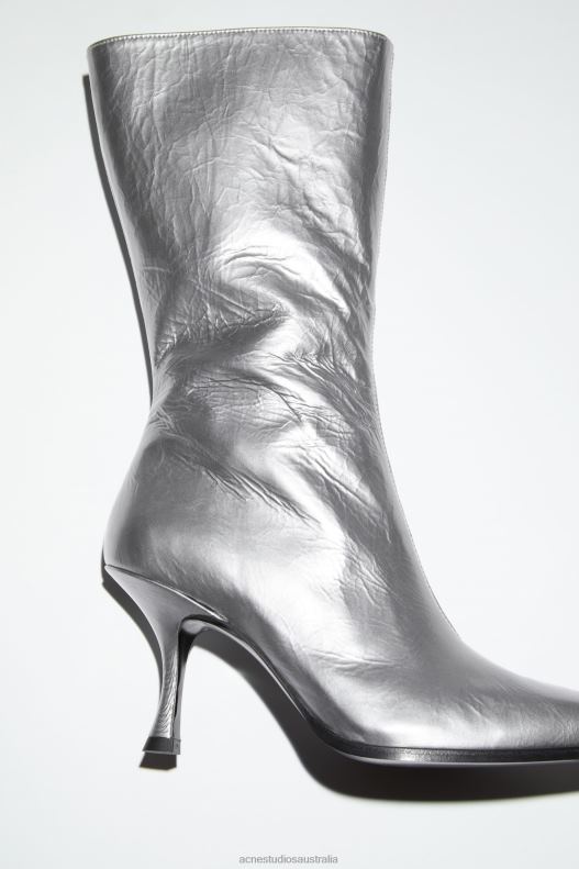 Leather heel boots Silver Acne Studios R66LJ684 Footwear