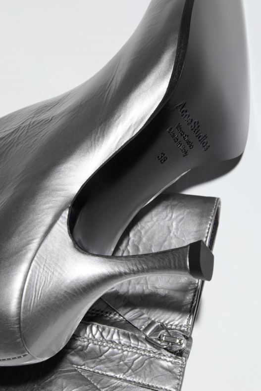 Leather heel boots Silver Acne Studios R66LJ684 Footwear