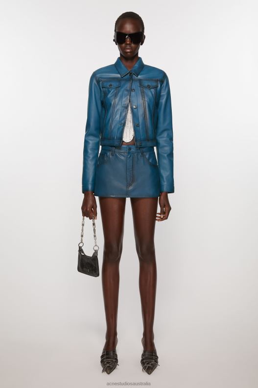 Leather jacket Blue Acne Studios R66LJ39 Apparel