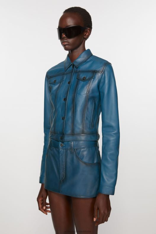 Leather jacket Blue Acne Studios R66LJ39 Apparel