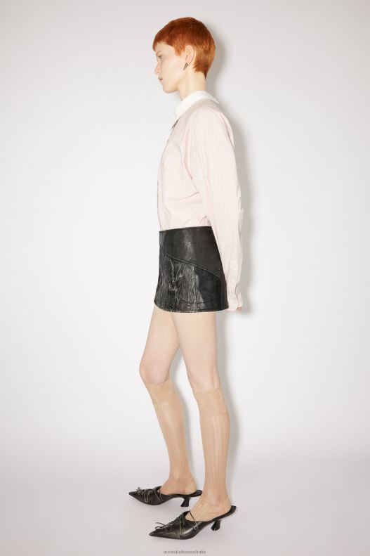 Leather patchwork skirt Runway Show Black Acne Studios R66LJ344 Apparel