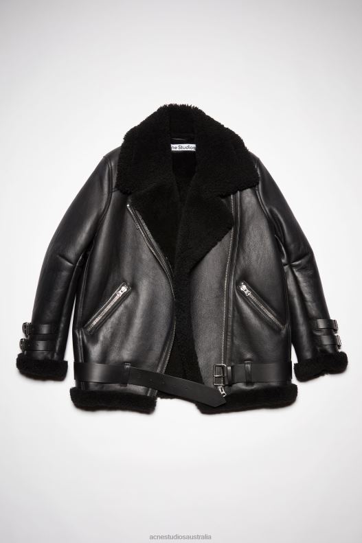 Leather shearling jacket Black Acne Studios R66LJ429 Apparel