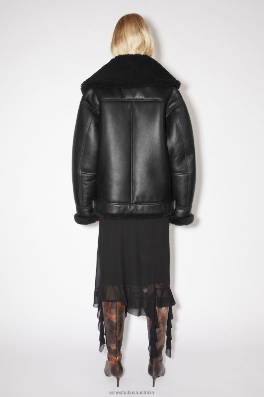 Leather shearling jacket Black Acne Studios R66LJ56 Apparel