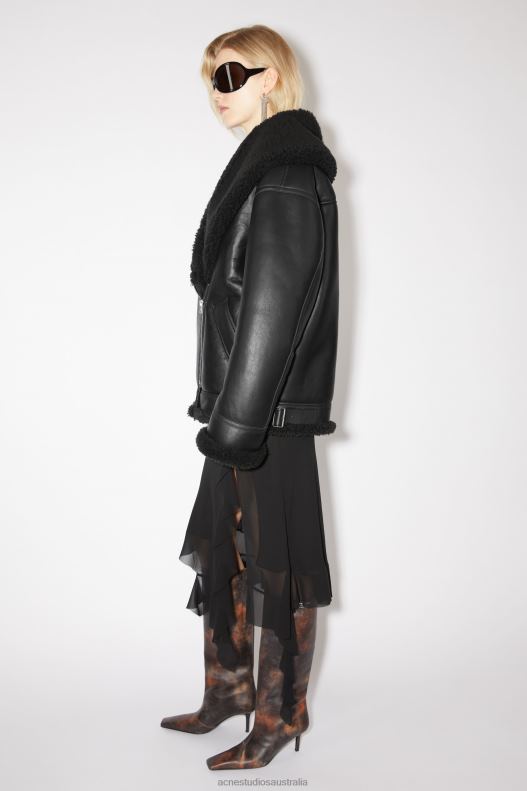 Leather shearling jacket Black Acne Studios R66LJ56 Apparel