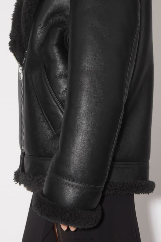 Leather shearling jacket Black Acne Studios R66LJ56 Apparel