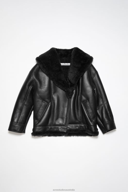 Leather shearling jacket Black Acne Studios R66LJ56 Apparel