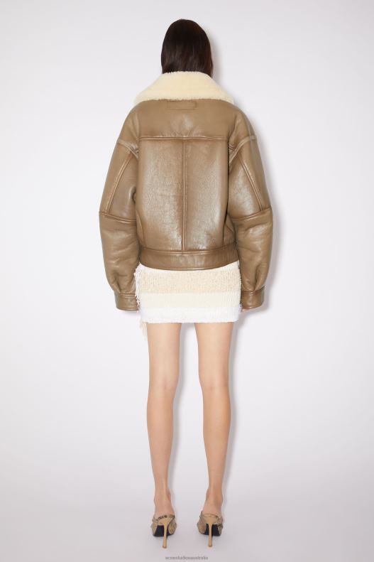 Leather shearling jacket Brown/Light Camel Acne Studios R66LJ55 Apparel