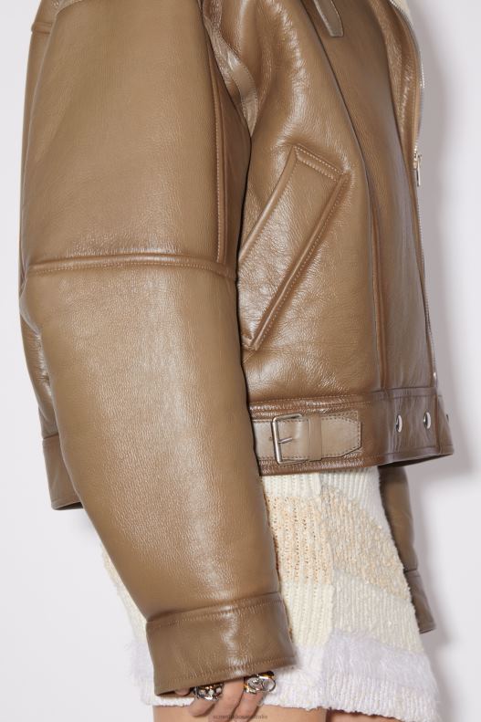 Leather shearling jacket Brown/Light Camel Acne Studios R66LJ55 Apparel