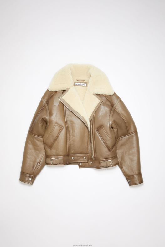 Leather shearling jacket Brown/Light Camel Acne Studios R66LJ55 Apparel