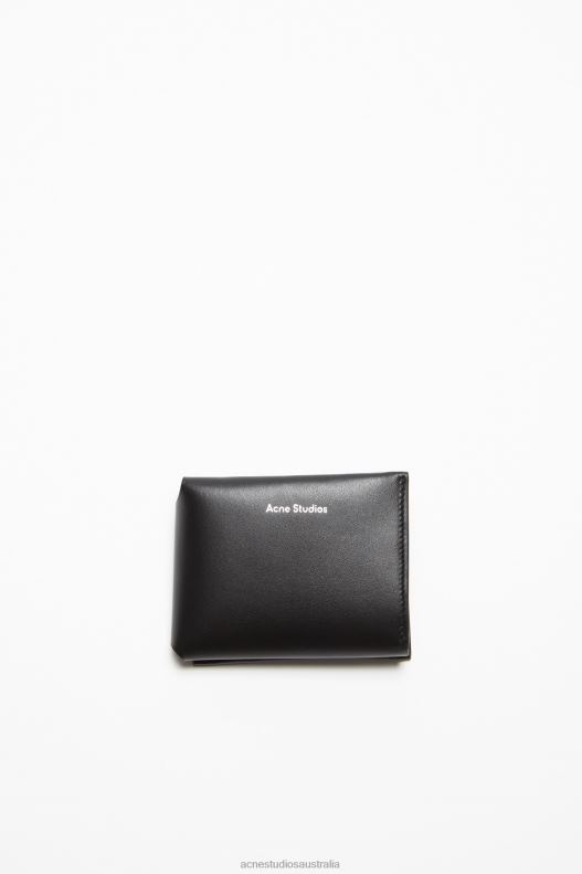 Leather trifold wallet Black Acne Studios R66LJ524 Accessories