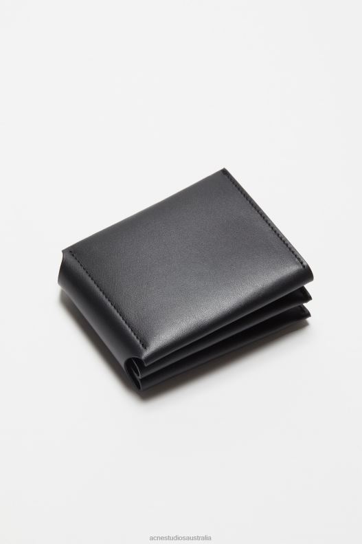 Leather trifold wallet Black Acne Studios R66LJ524 Accessories