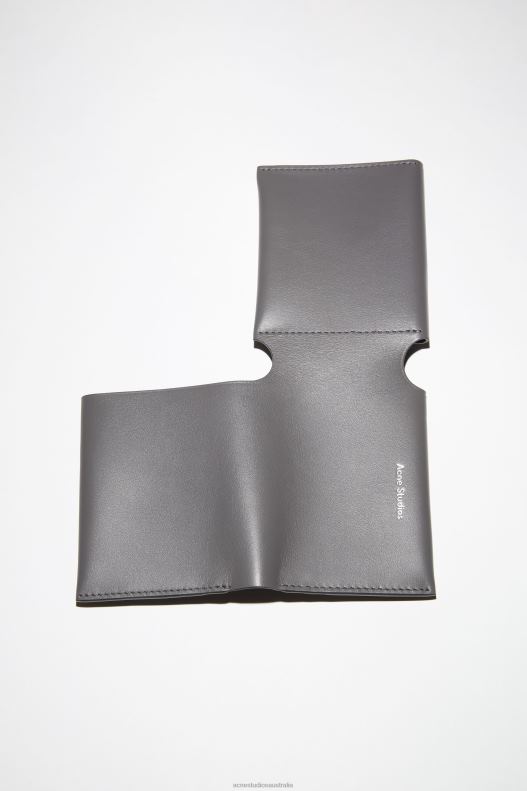 Leather trifold wallet Dark Grey Acne Studios R66LJ594 Accessories