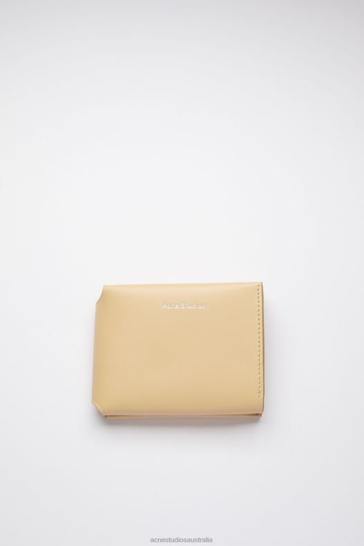 Leather trifold wallet Dune Beige Acne Studios R66LJ752 Accessories