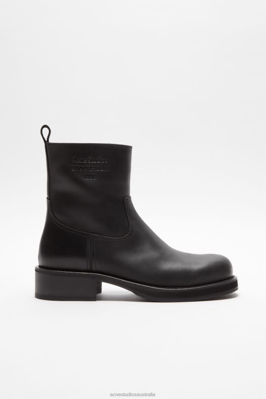 Leather waxed boots Black Acne Studios R66LJ1215 Footwear