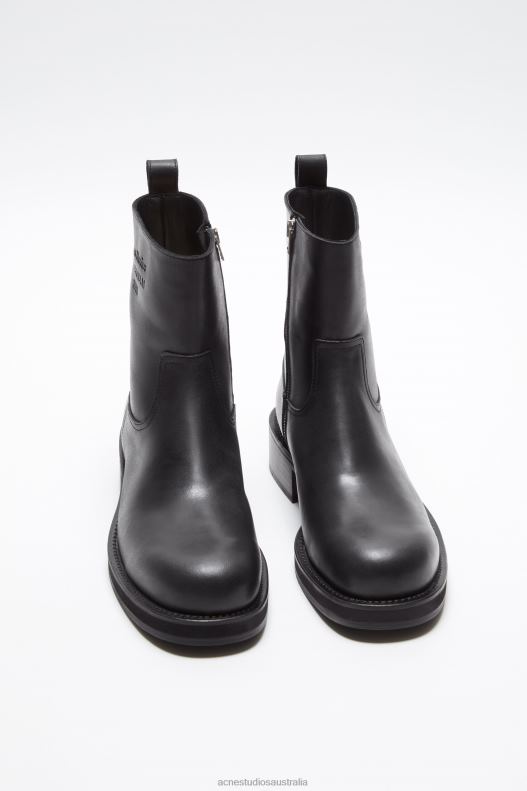 Leather waxed boots Black Acne Studios R66LJ1215 Footwear