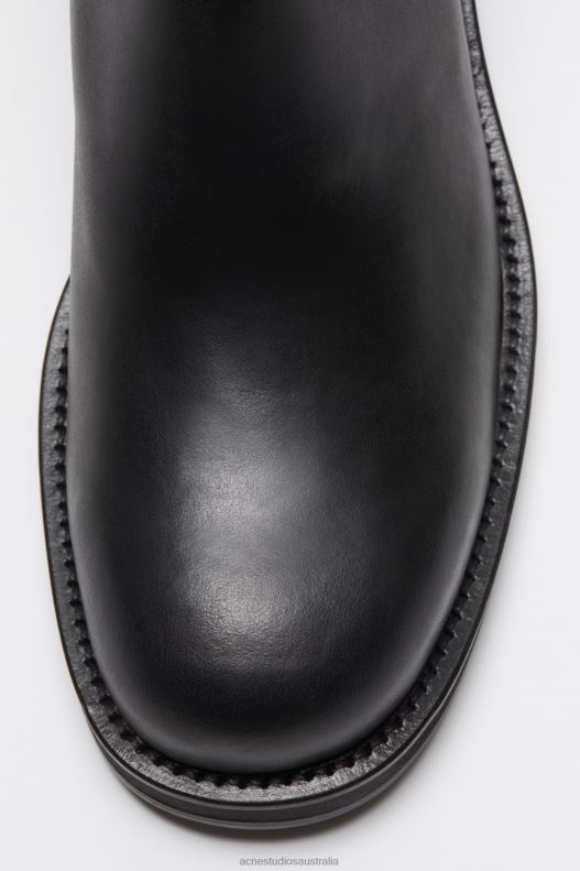 Leather waxed boots Black Acne Studios R66LJ1215 Footwear