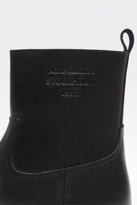 Leather waxed boots Black Acne Studios R66LJ1215 Footwear