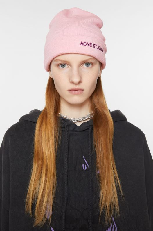 Logo beanie Light Pink Acne Studios R66LJ868 Accessories