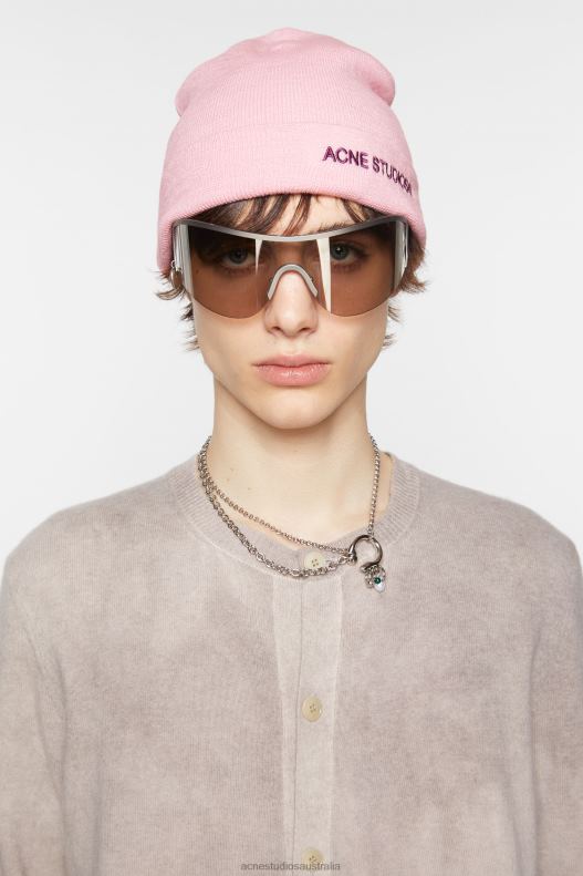 Logo beanie Light Pink Acne Studios R66LJ868 Accessories