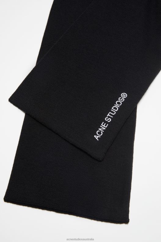 Logo embroidered scarf Black Acne Studios R66LJ446 Accessories