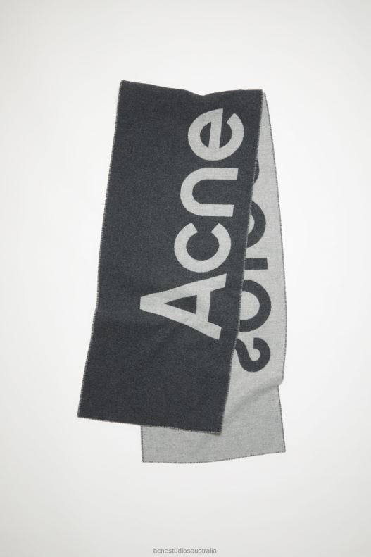 Logo jacquard scarf - Narrow Grey/Light Grey Acne Studios R66LJ613 Accessories