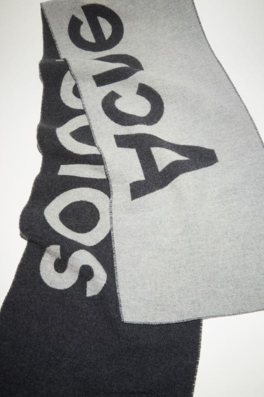 Logo jacquard scarf - Narrow Grey/Light Grey Acne Studios R66LJ613 Accessories