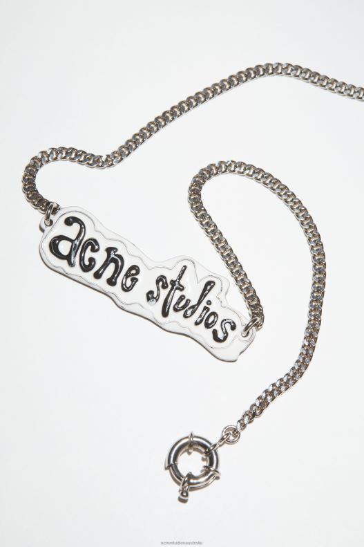 Logo label necklace Silver/Grey Acne Studios R66LJ683 Accessories