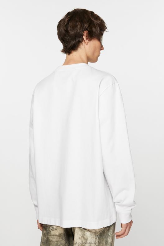 Logo long sleeve t-shirt Optic White Acne Studios R66LJ1022 Apparel