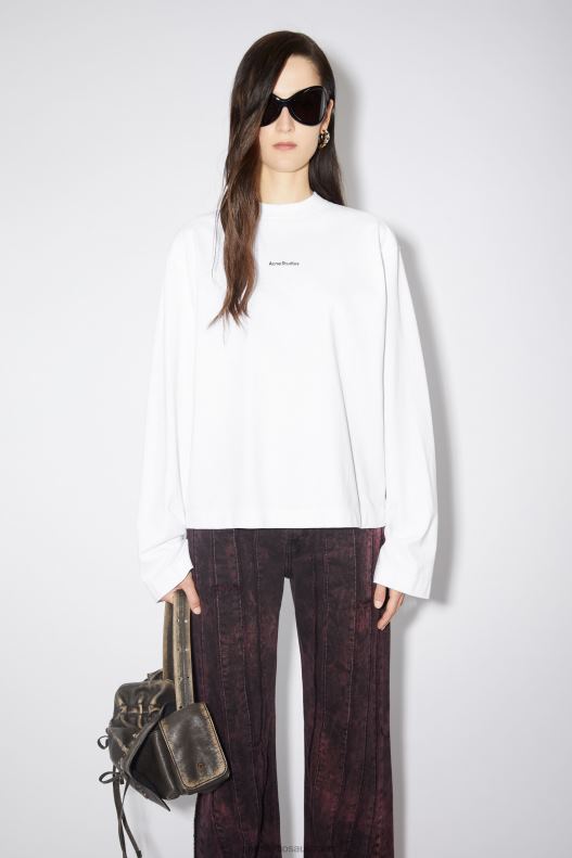 Logo long sleeve t-shirt Optic White Acne Studios R66LJ210 Apparel