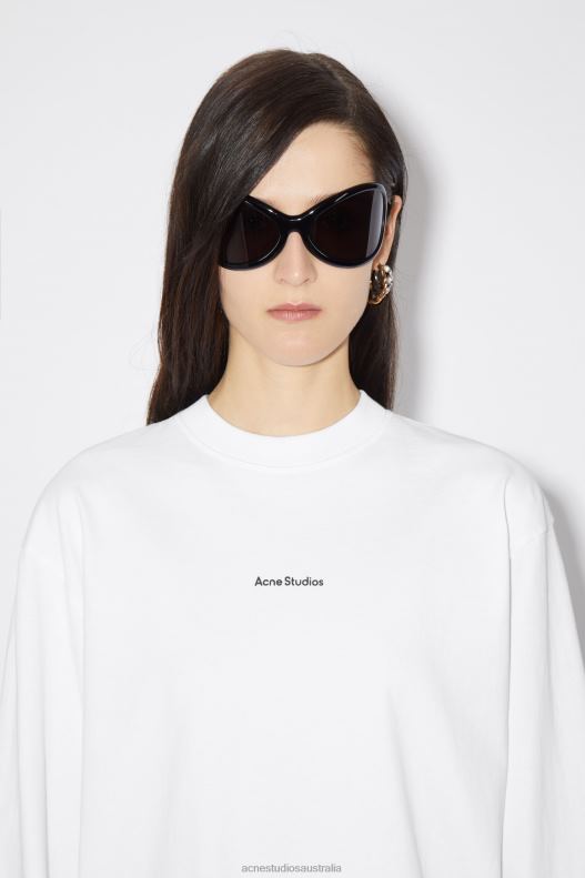 Logo long sleeve t-shirt Optic White Acne Studios R66LJ210 Apparel