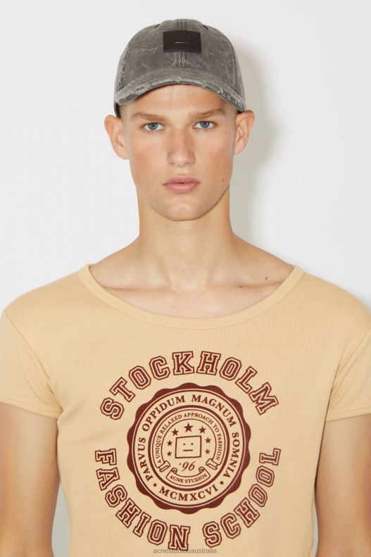 Logo t-shirt - Fitted fit Unisex Biscuit Beige Acne Studios R66LJ1132 Apparel