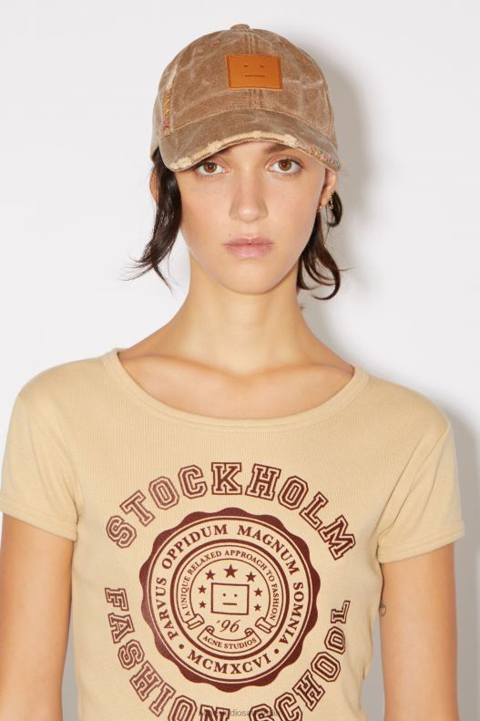 Logo t-shirt - Fitted fit Unisex Biscuit Beige Acne Studios R66LJ386 Apparel