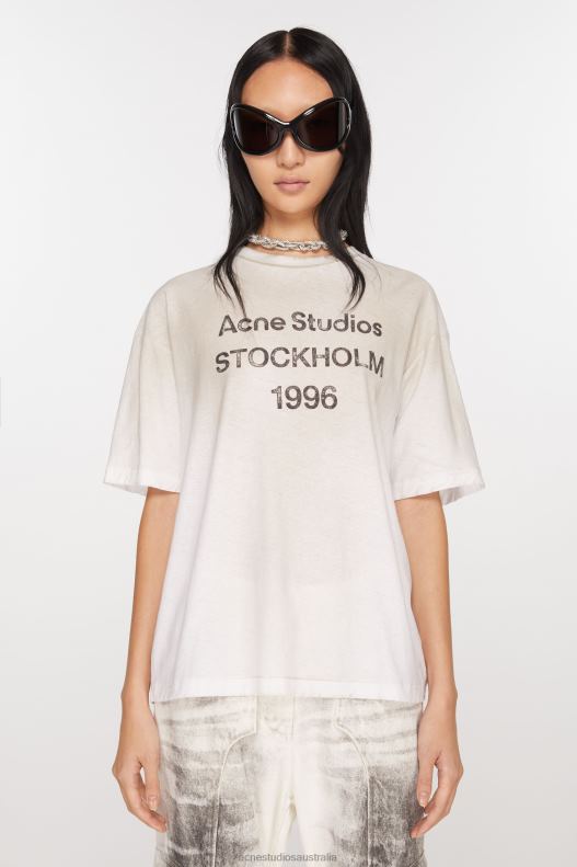 Logo t-shirt - Relaxed fit Dusty White Acne Studios R66LJ355 Apparel