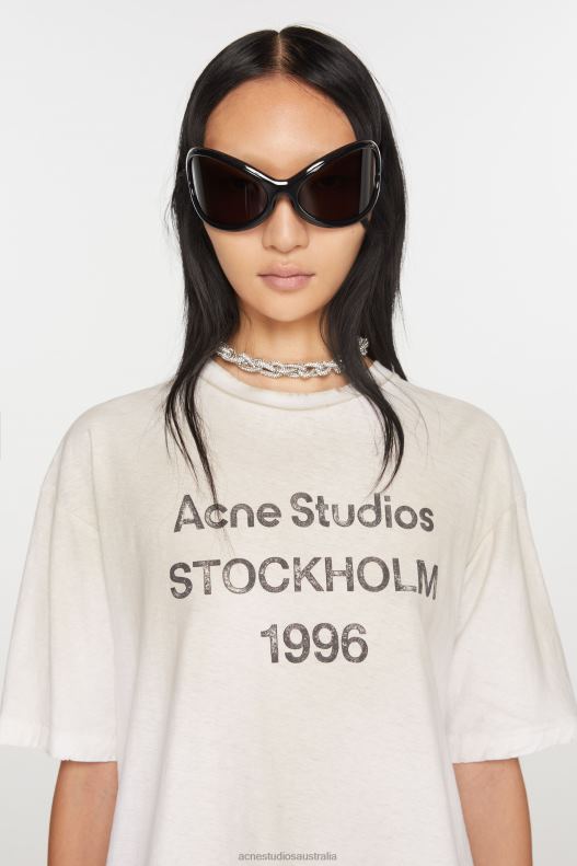 Logo t-shirt - Relaxed fit Dusty White Acne Studios R66LJ355 Apparel