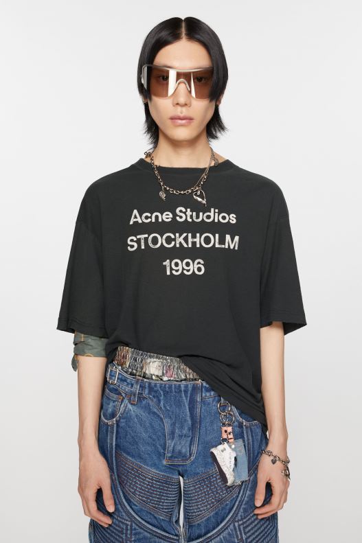 Logo t-shirt - Relaxed fit Faded Black Acne Studios R66LJ1014 Apparel