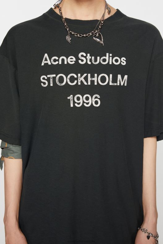 Logo t-shirt - Relaxed fit Faded Black Acne Studios R66LJ1014 Apparel