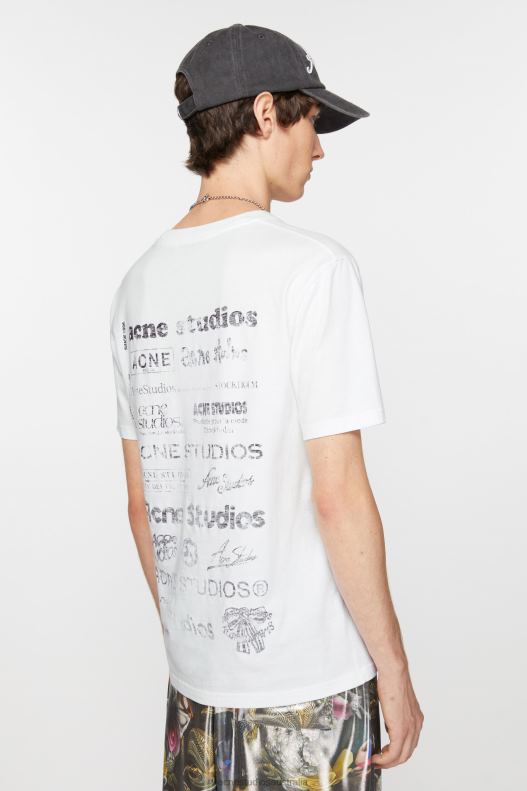 Logo t-shirt - Relaxed fit Optic White Acne Studios R66LJ1115 Apparel