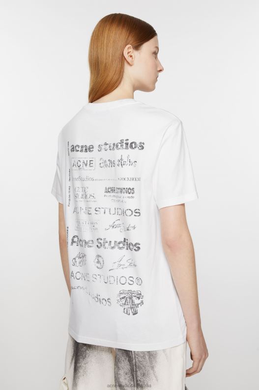 Logo t-shirt - Relaxed fit Optic White Acne Studios R66LJ375 Apparel