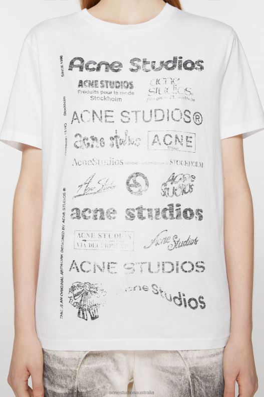 Logo t-shirt - Relaxed fit Optic White Acne Studios R66LJ375 Apparel