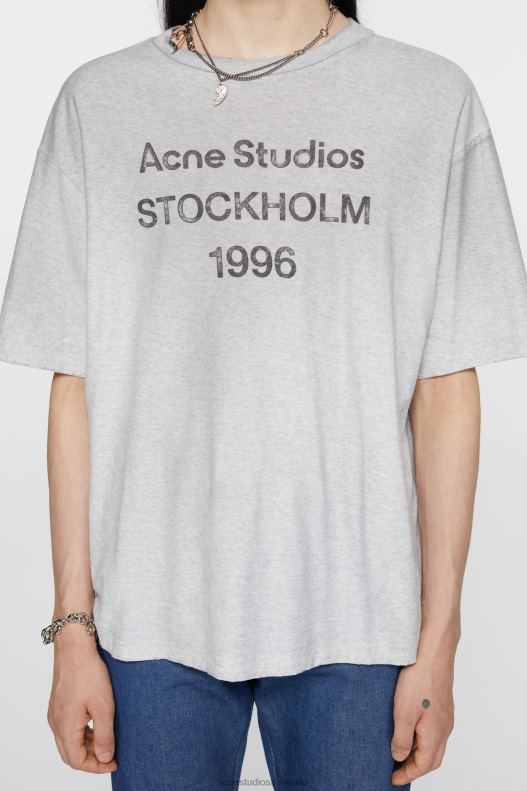 Logo t-shirt - Relaxed fit Pale Grey Melange Acne Studios R66LJ1013 Apparel