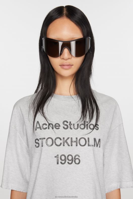 Logo t-shirt - Relaxed fit Pale Grey Melange Acne Studios R66LJ197 Apparel