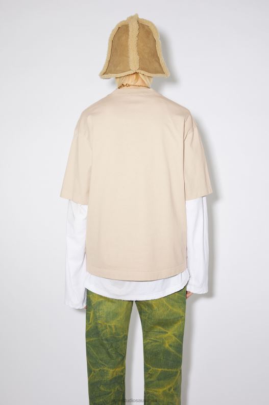 Logo t-shirt Champagne Beige Acne Studios R66LJ1028 Apparel