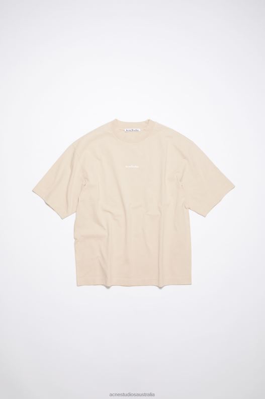 Logo t-shirt Champagne Beige Acne Studios R66LJ1028 Apparel