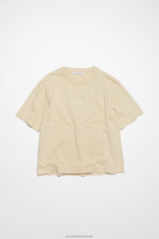 Logo t-shirt Champagne Beige Acne Studios R66LJ212 Apparel