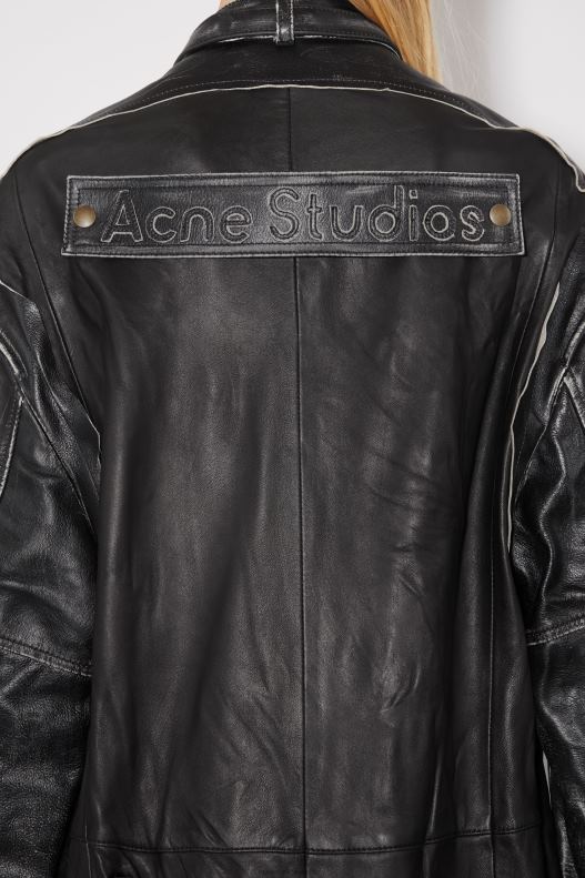 Long leather coat Runway Show Black Acne Studios R66LJ42 Apparel