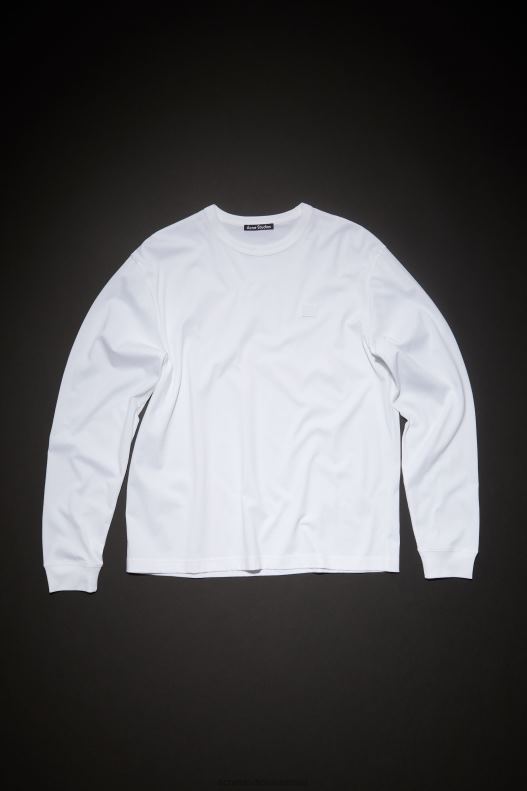 Long sleeve t-shirt- Regular fit Unisex Optic White Acne Studios R66LJ1025 Apparel