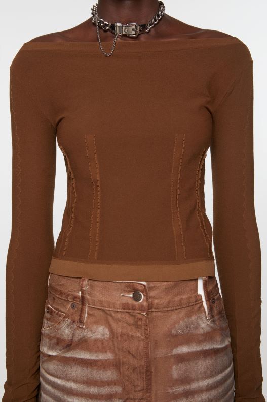 Long sleeve t-shirt Cognac Brown Acne Studios R66LJ372 Apparel