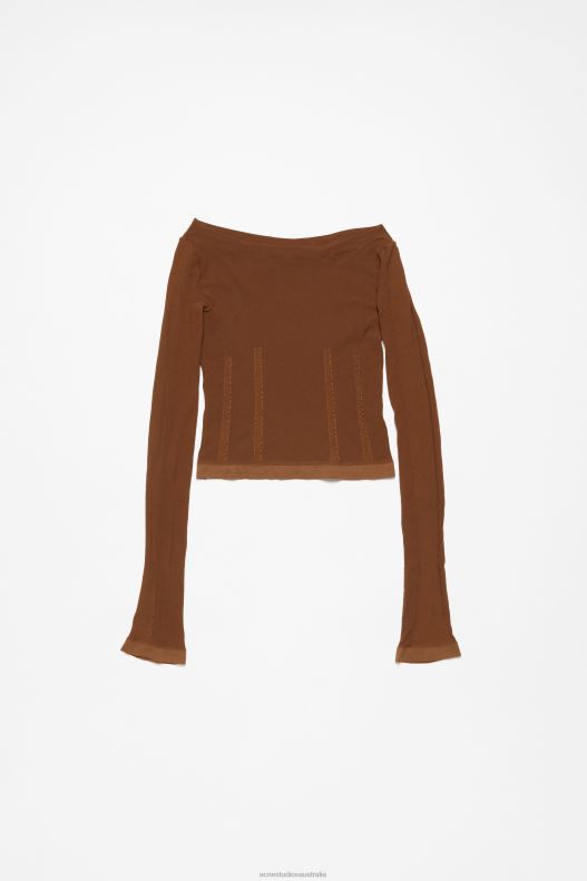 Long sleeve t-shirt Cognac Brown Acne Studios R66LJ372 Apparel