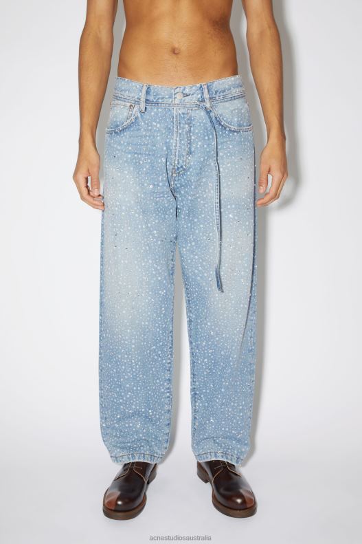 Loose fit jeans - 1991 Toj rhinestones Light Blue Acne Studios R66LJ1168 Apparel