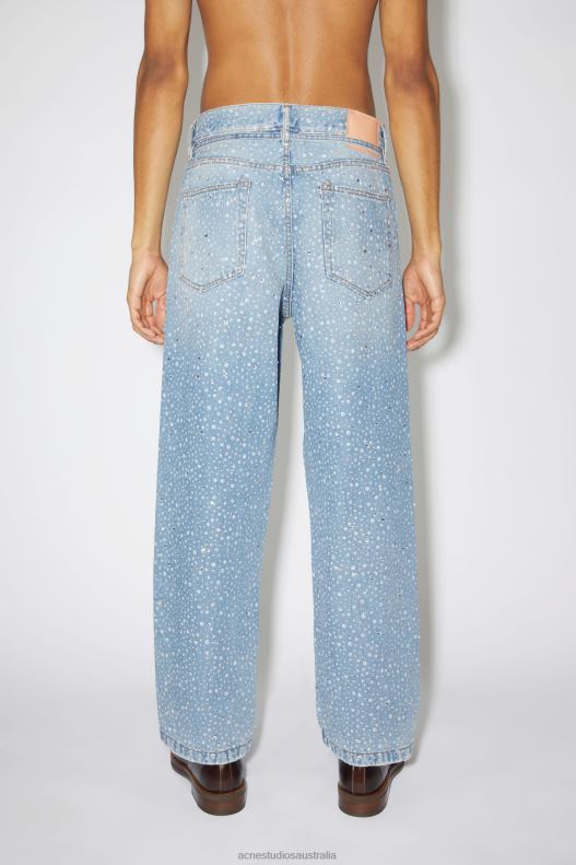 Loose fit jeans - 1991 Toj rhinestones Light Blue Acne Studios R66LJ1168 Apparel